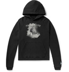 Reese Cooper® - Logo-Appliquéd Printed Loopback Cotton-Jersey Hoodie - Black