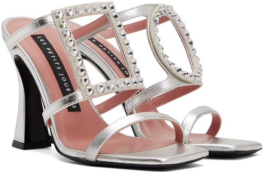 Les Petits Joueurs Silver Hoya Heeled Sandals
