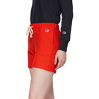 Champion Reverse Weave Red Small Logo Shorts