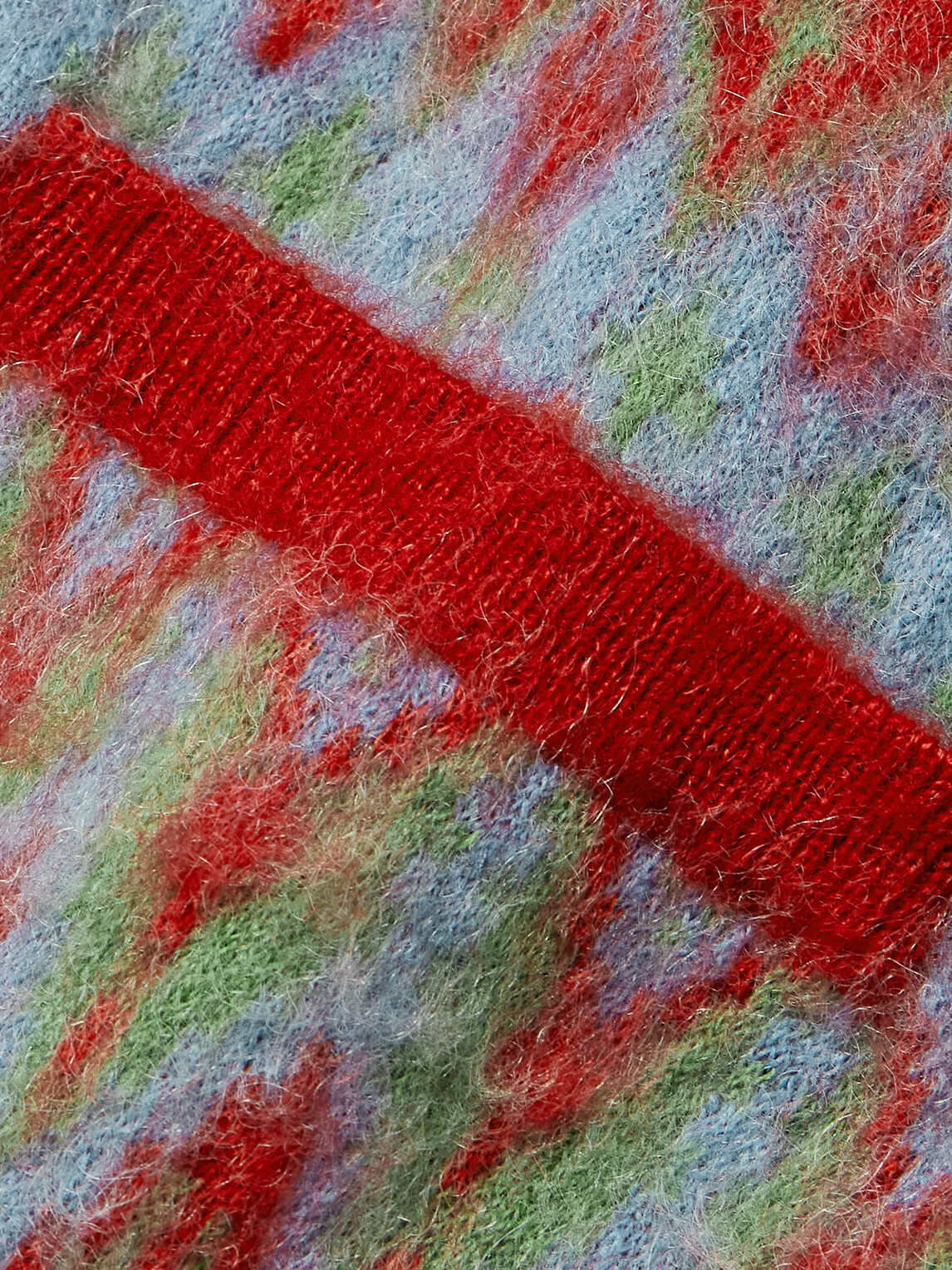 Beams Plus - Jacquard-Knit Cardigan - Red