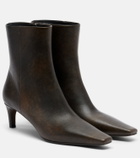 Brunello Cucinelli Monili leather ankle boots