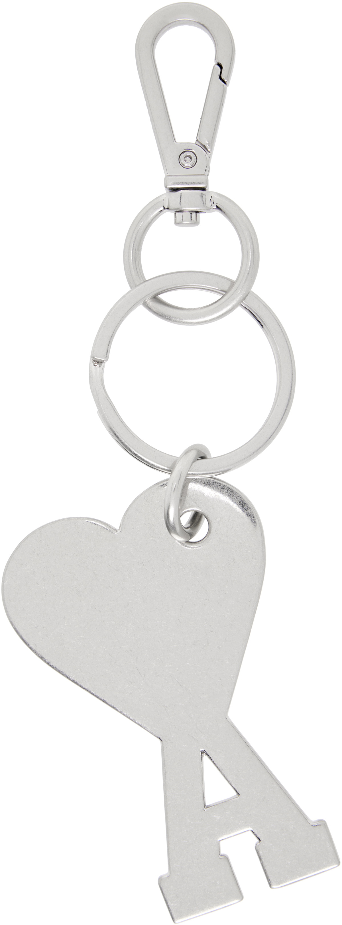AMI Paris Silver & Off-White Ami de Coeur Keychain