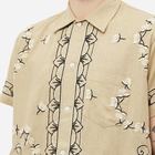 Bode Men's Embroidered Dandelion Short Sleeve Shirt in Sand