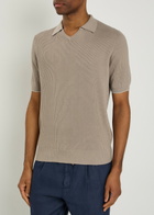 Brunello Cucinelli Ribbed Cotton-knit Polo top Multicoloured 1