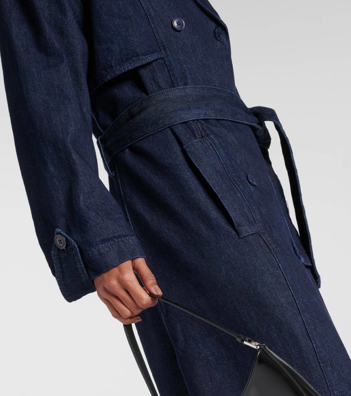 The Frankie Shop Nikola denim trench coat
