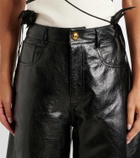Jacques Wei High-rise leather wide-leg pants