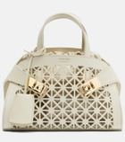 Ferragamo Hug Mini laser-cut leather top-handle bag