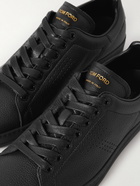 TOM FORD - Warwick Perforated Full-Grain Leather Sneakers - Black