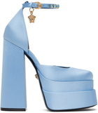Versace Blue Medusa Aevitas Platform Heels