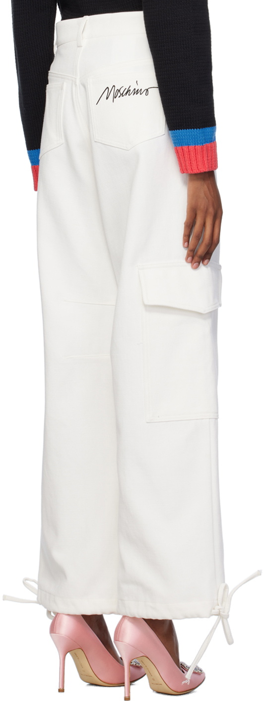 Moschino White Embroidered Jeans