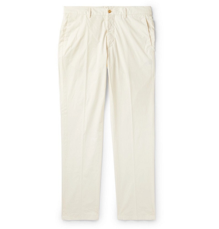 Photo: Dunhill - Slim-Fit Stretch-Cotton Chinos - White