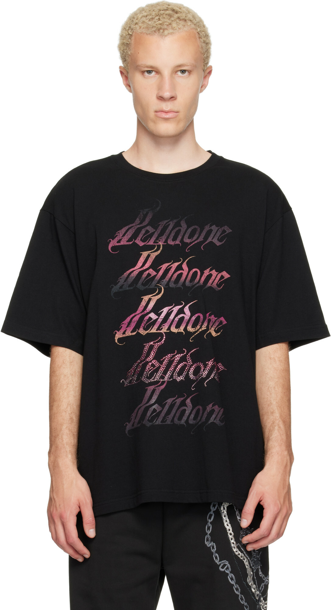 We11done Black Gradient Logo T-shirt