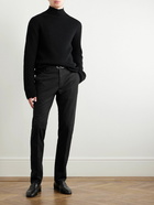 Zegna - Straight-Leg Stretch-Cotton Twill Trousers - Black