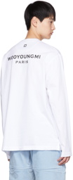 Wooyoungmi White Embroidered Long-Sleeve T-Shirt