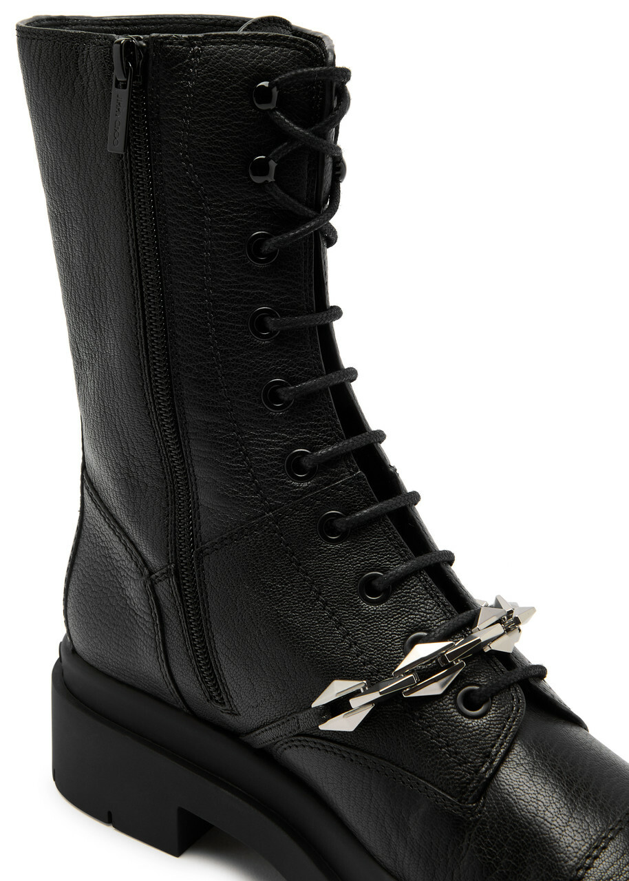 Jimmy Choo Nari 40 Chunky Grained-leather Ankle Boots Black Jimmy Choo