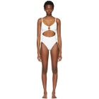 Solid and Striped White Zebra The Esme One-Piece Swimsuit