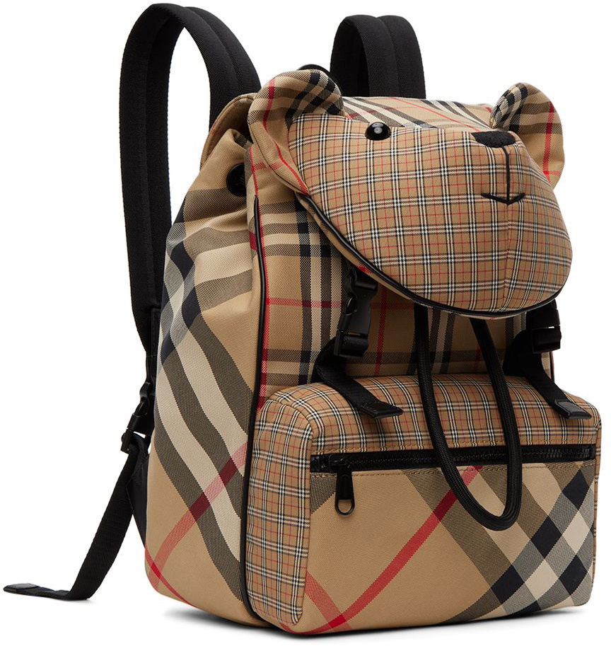 Burberry Kids Beige Check Thomas Backpack Burberry