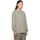Rick Owens Gray Tower Short Crewneck LS T-shirt