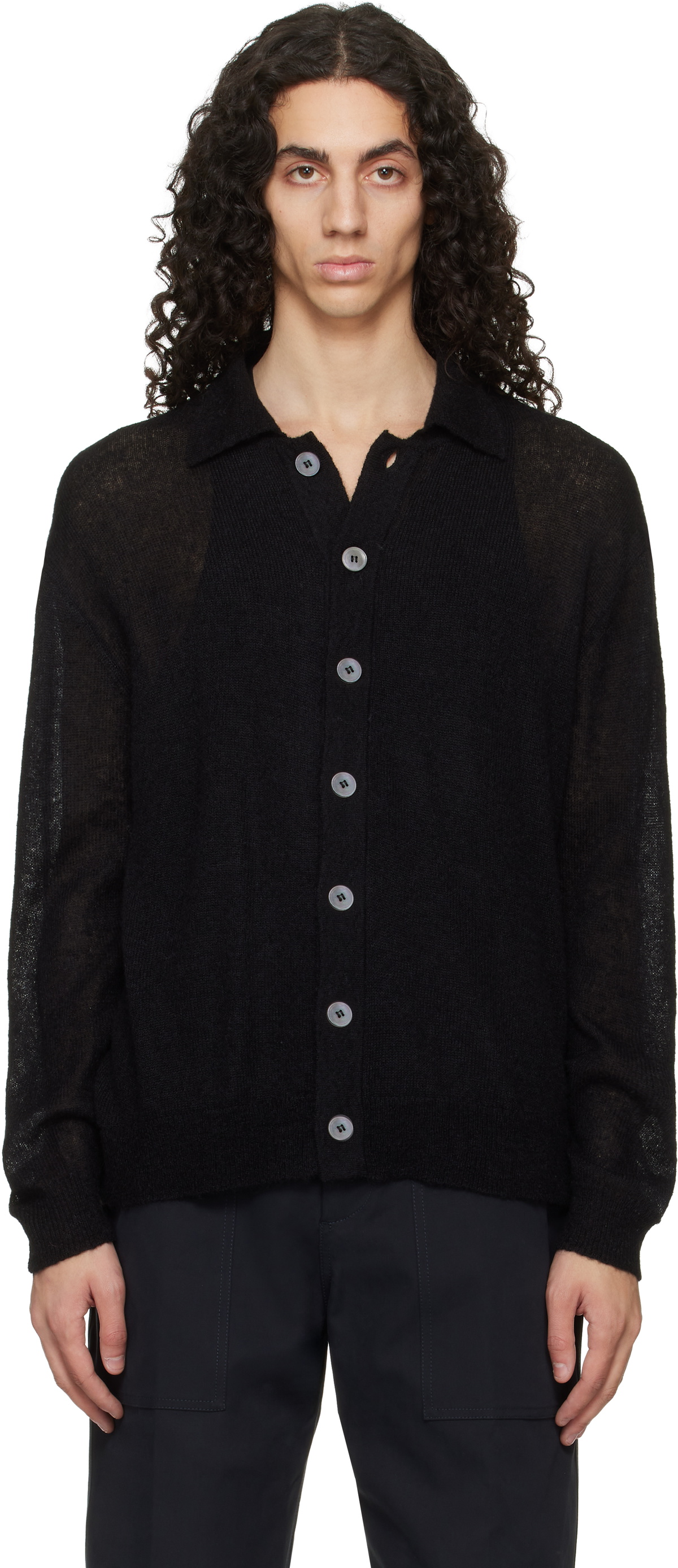 Studio Nicholson Black Hamto Kint Cardigan Studio Nicholson
