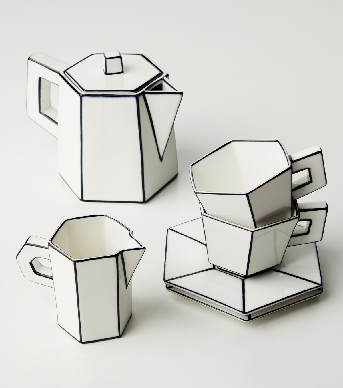 Serax Carte Blanche porcelain coffee set by Annebet Philips