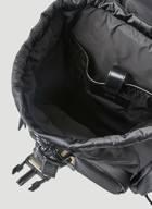 Greca Strap Backpack in Black