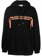 Lanvin Black Logo Appliqué Cotton Hoodie