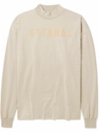 Fear of God - Eternal Logo-Flocked Cotton-Jersey T-Shirt - Neutrals