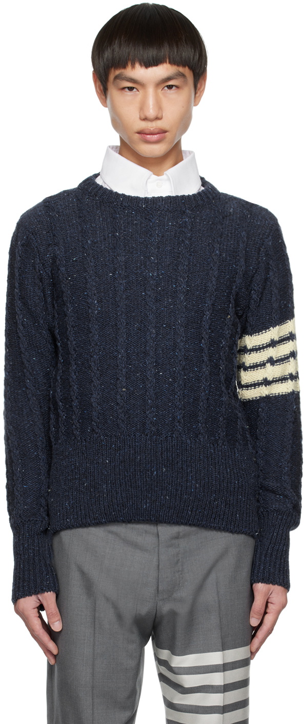 Thom Browne Blue 4-Bar Sweater Thom Browne