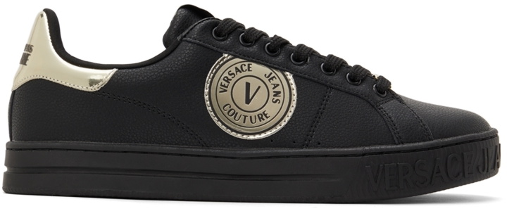 Photo: Versace Jeans Couture Black 88 V-Emblem Court Sneakers