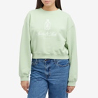 Sporty & Rich Women's Vendrome Cropped Crew Sweatshirt in Sage