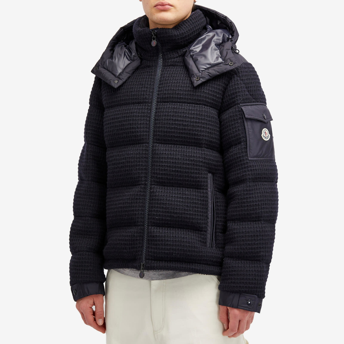 Moncler Men's Lagdei BondedWaffle Knit Jacket in Navy Moncler