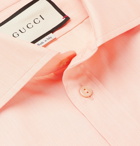 Gucci - Peach Cutaway-Collar Cotton-Poplin Shirt - Orange