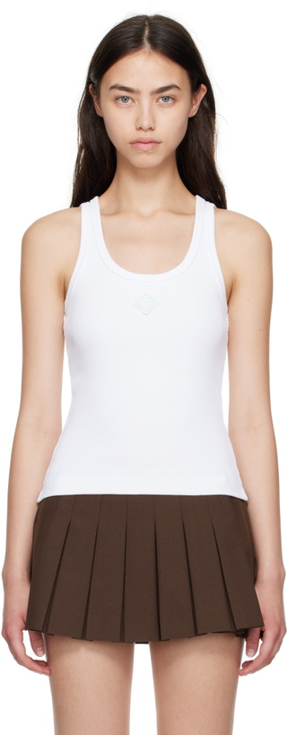Photo: Casablanca White Ribbed Jersey Tank Top