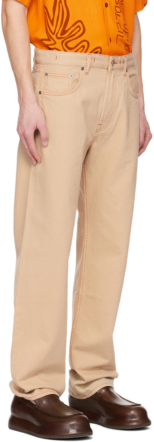 Jacquemus Beige Le Raphia 'Le de Nîmes Fresa' Jeans Jacquemus