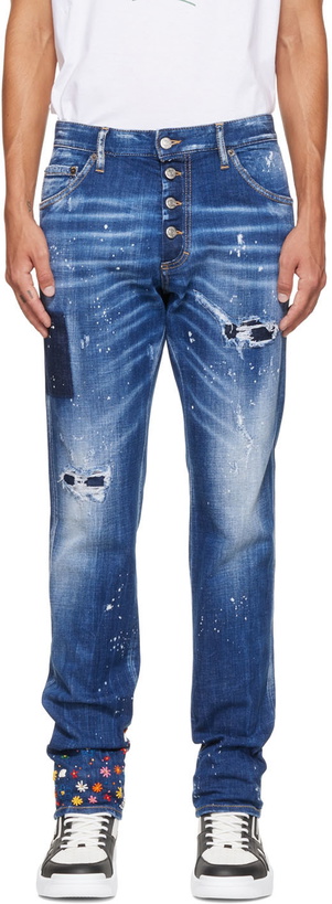 Photo: Dsquared2 Blue Floral Cool Guy Jeans