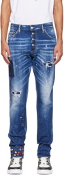 Dsquared2 Blue Floral Cool Guy Jeans