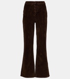 Loewe High-rise cotton-blend velvet pants