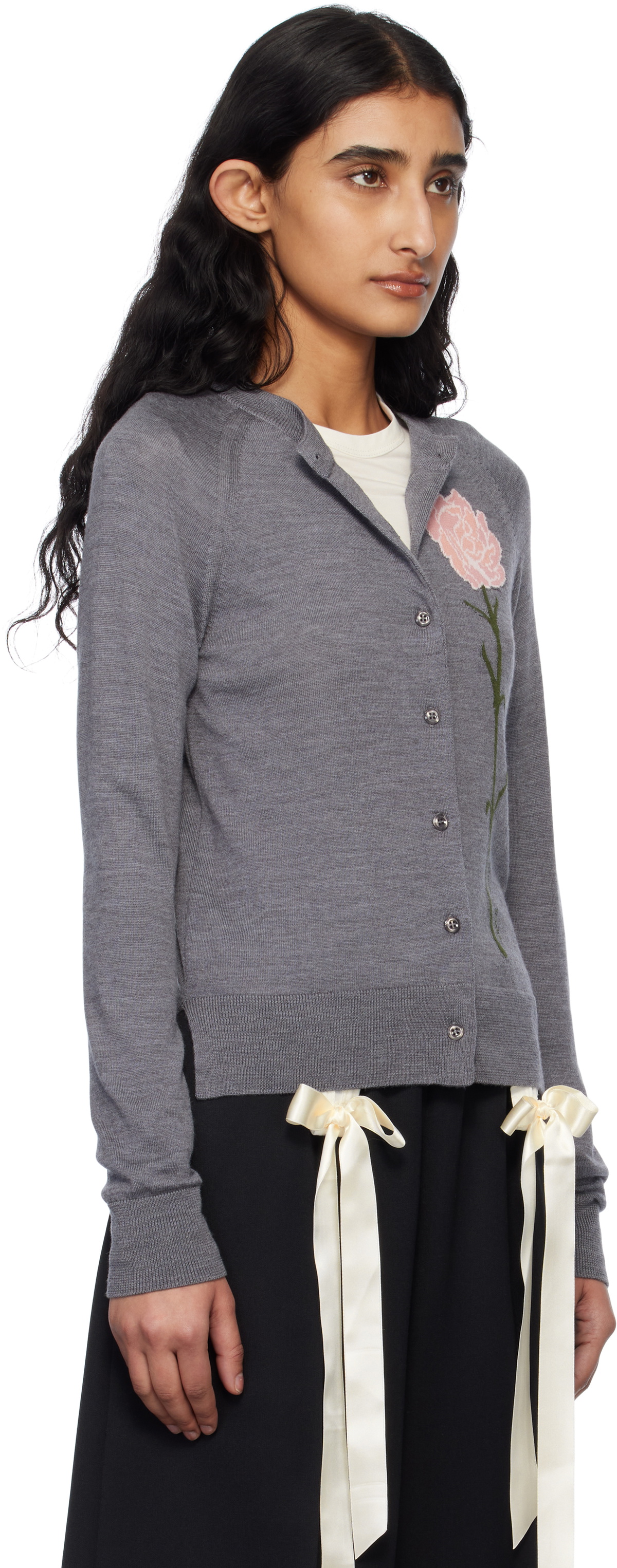 Simone Rocha Gray Carnation Cardigan Simone Rocha