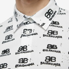 Balenciaga Men's BB Oversize Short Sleeve Shirt in White/Black