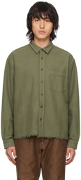 John Elliott Khaki Solid Hemi Shirt