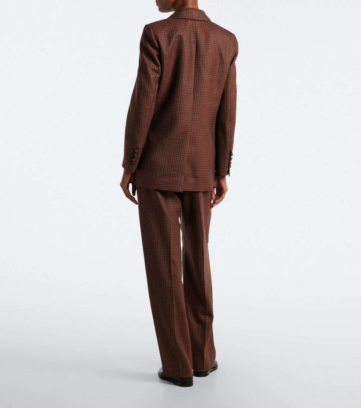 Blazé Milano Fox checked virgin wool straight pants