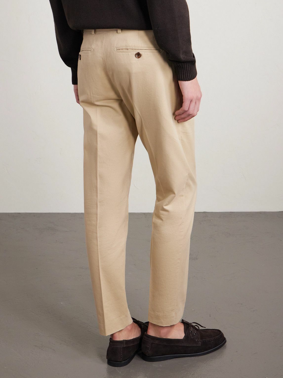 TOM FORD - Straight-Leg Cotton-Drill Trousers - Neutrals