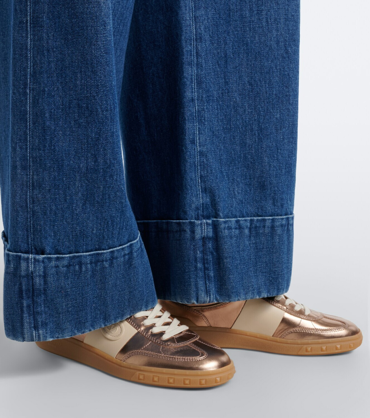 Valentino Garavani Upvillage metallic leather sneakers