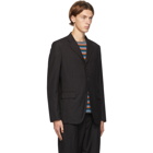 Comme des Garcons Homme Deux Black Wool Herringbone Blazer