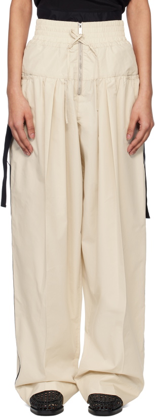 Photo: 3.1 Phillip Lim Beige Wide-Leg Pleated Pocket Trousers