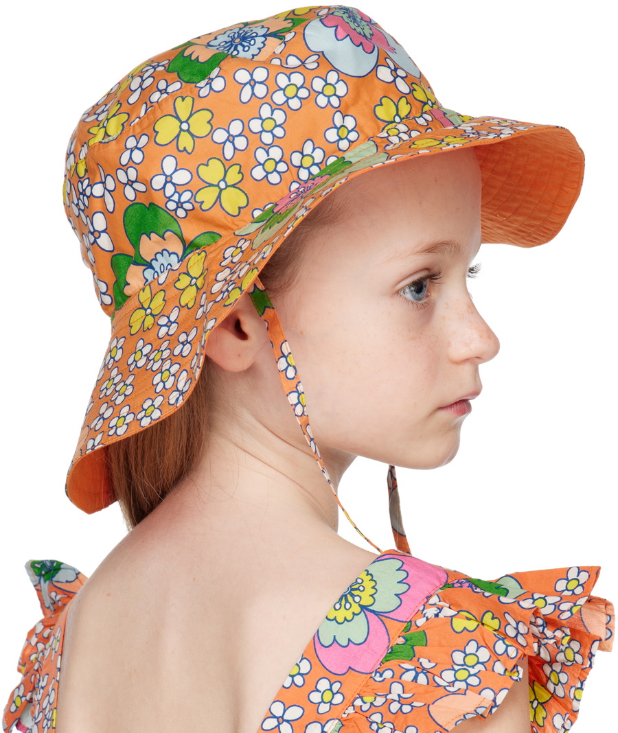 Stella McCartney Kids Orange Floral Bucket Hat Stella McCartney