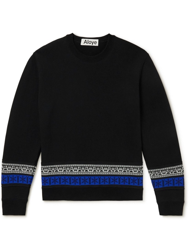 Photo: Aloye - Panelled Stretch-Knit and Cotton-Jersey Sweatshirt - Black