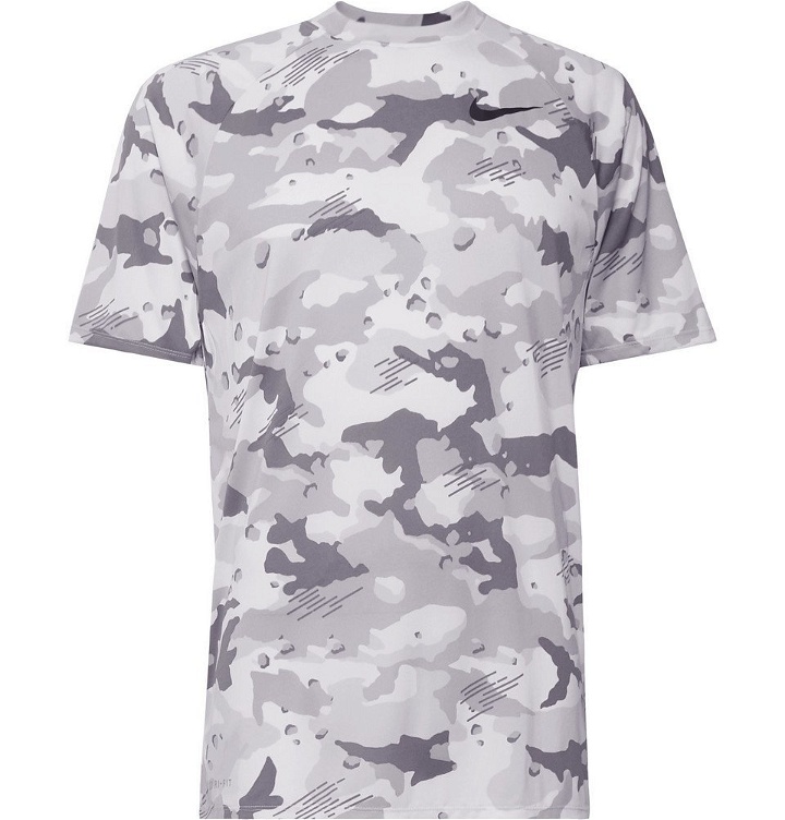 Photo: Nike Training - Camouflage-Print Dri-FIT Jersey T-Shirt - Gray
