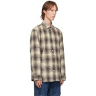 Raf Simons Brown and Beige Check The Others Shirt