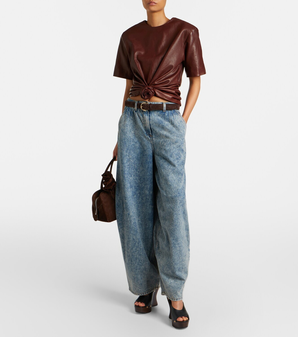 Magda Butrym Cropped leather top